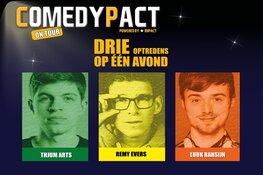 Drie nieuwe cabarettalenten in Comedypact on Tour!