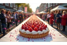 Aardbeienslof van 150 meter lang in het centrum van Beverwijk