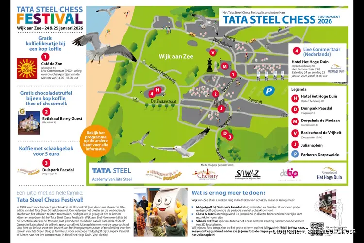 Tata Steel Chess Festival in Wijk aan Zee op 24 en 25 januari