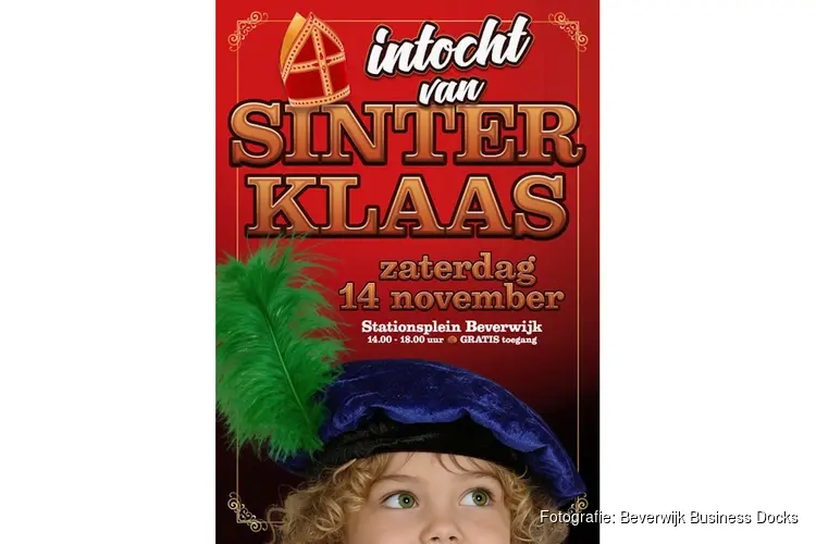 Sinterklaas komt naar Beverwijk op zaterdag 14 november 2026